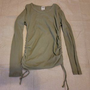 Pink Waffle long sleeve olive color